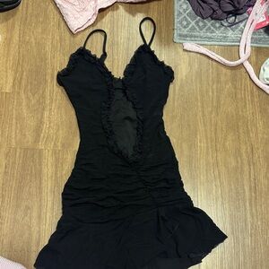 Black Mini Dress with Cutout